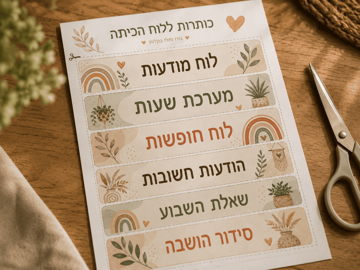 לוח מודעות - ערכה בוגרת