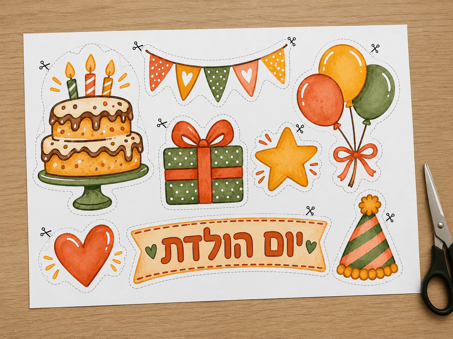 לוח יומולדת עברי - הדמיה אלמנטים
